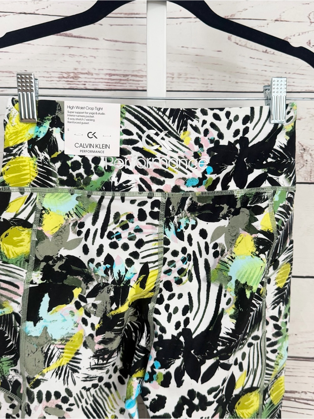 Calvin Klein Performance High Waist Crop Tight Abstract Print Leggings Small NWT - Picture 12 of 14